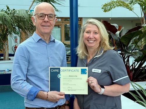 Marianne completes her HCA care certificate